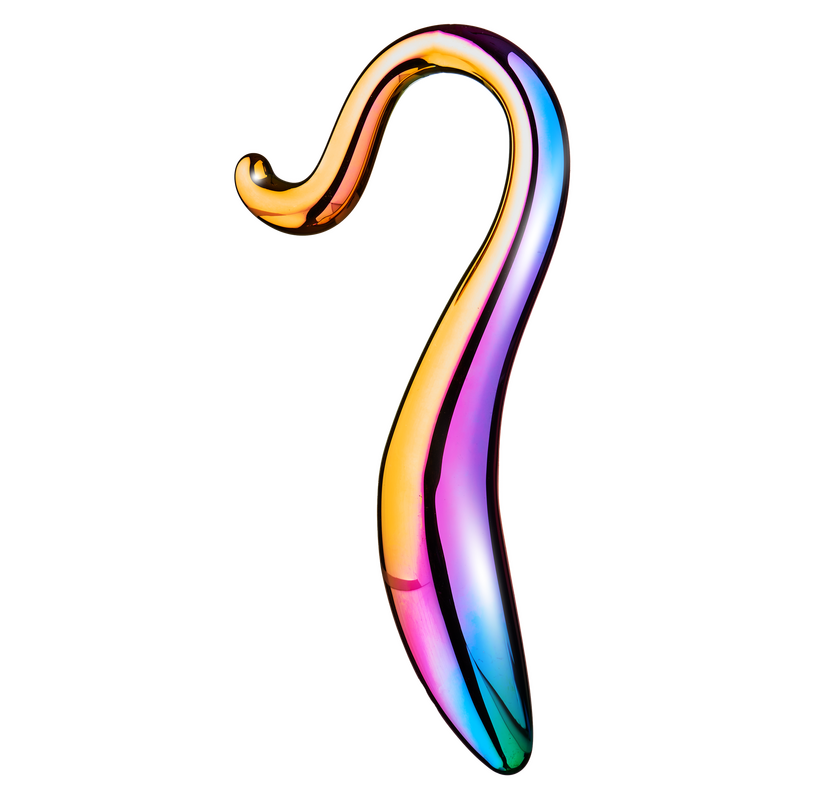 Elegante gekrulde dildo in Glamour Glass