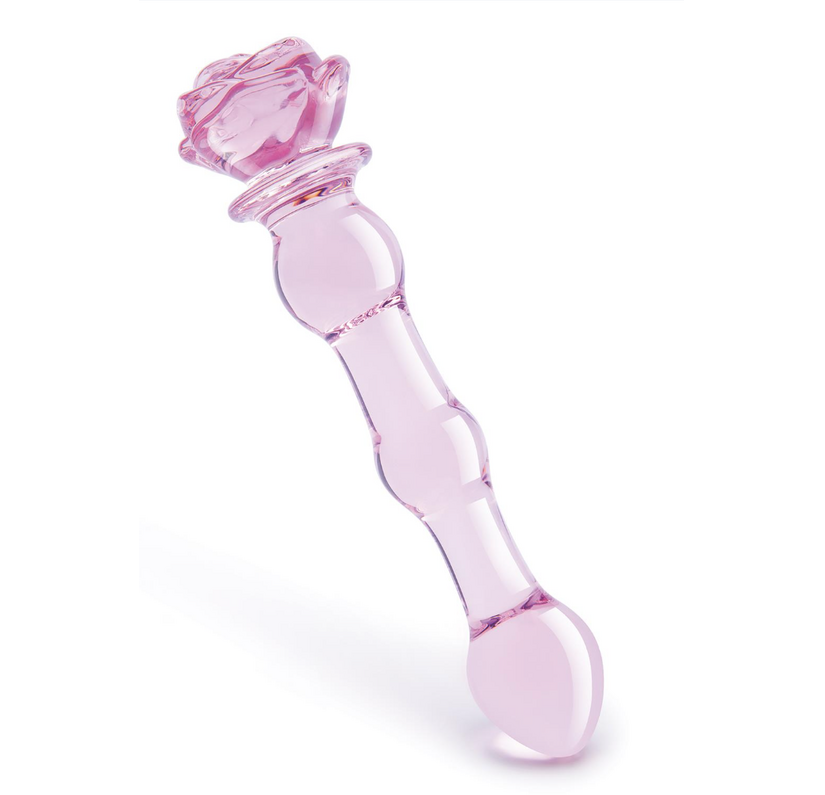 Pink Glass Dildo Rose