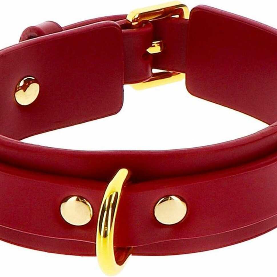 Bordeaux D-ring halsband luxe