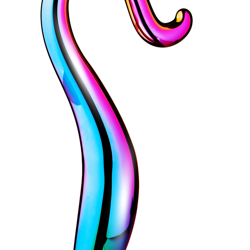 Elegante gekrulde dildo in Glamour Glass