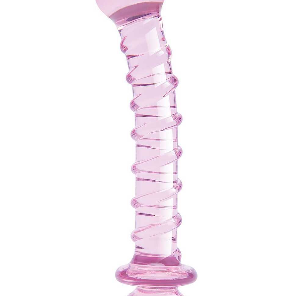 Dildo Glass Pink spiraal